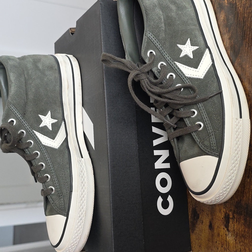Converse All Star Sueded Olive High-Top Sneakers